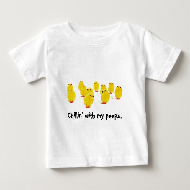 Camiseta Para Bebê Chillin do ímã do pintinho com meu roupa engraçado (Frente)