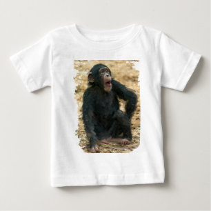 Camiseta Para Bebê Chimpanzé insolente do bebê na arte do jogo