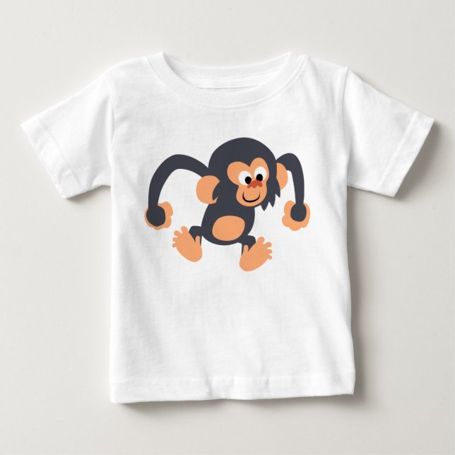 Camiseta Para Bebê Chimpanzee Baby T-Shirt Bouncy Bouncy (Frente)