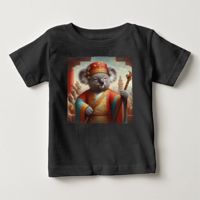 Camiseta Para Bebê China Antiga de Koala (Frente)