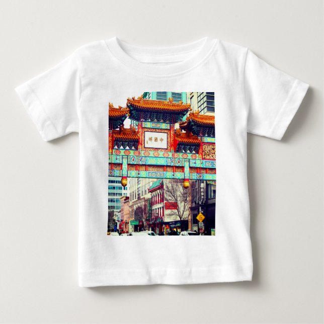 Camiseta Para Bebê Chinatown, Washington DC. EUA (Frente)