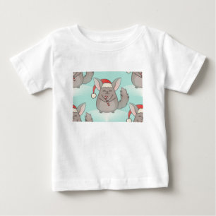 Camiseta Para Bebê chinchillas de natal