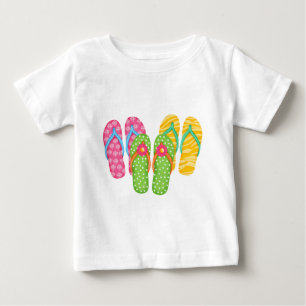 Camiseta Para Bebê Chinelos do verão