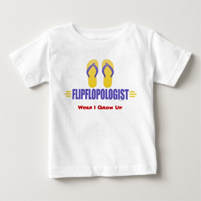 Camiseta Para Bebê Chinelos engraçados (Frente)