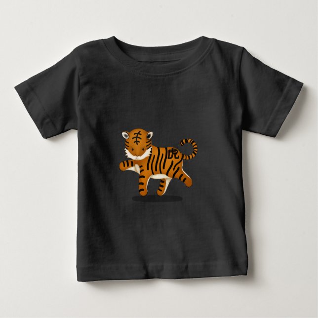 Camiseta Para Bebê Chinês-Cujo-gude-boi-preto (Frente)