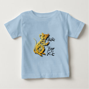 Camiseta Para Bebê Chinês de Ano Novo, Rat W Baby Tee