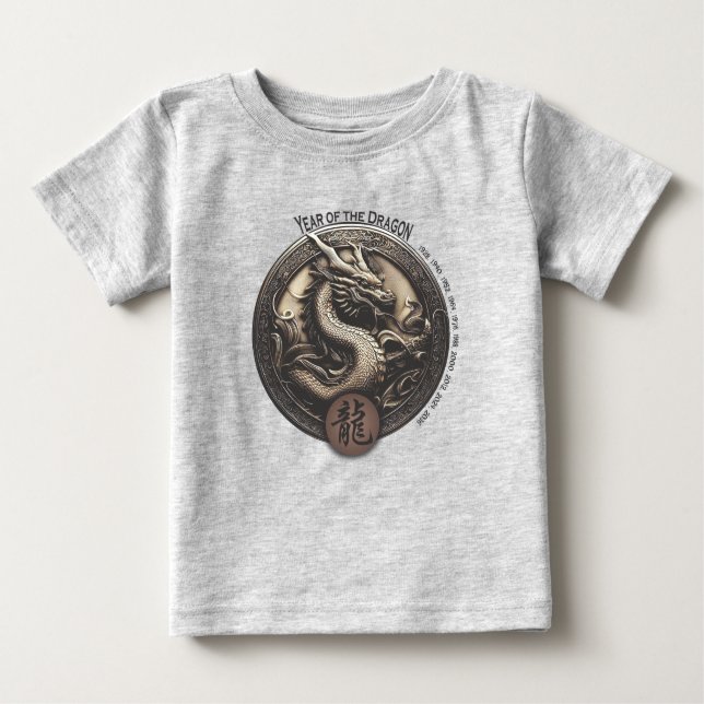Camiseta Para Bebê Chinês Zodiac "Dragon" (Frente)
