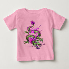 Camiseta Para Bebê Chinese Horned Dragon Mythical Flood Making