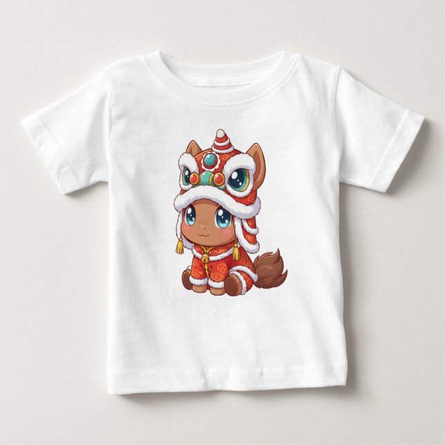 Camiseta Para Bebê Chinese New Year Horse 2026 (Frente)