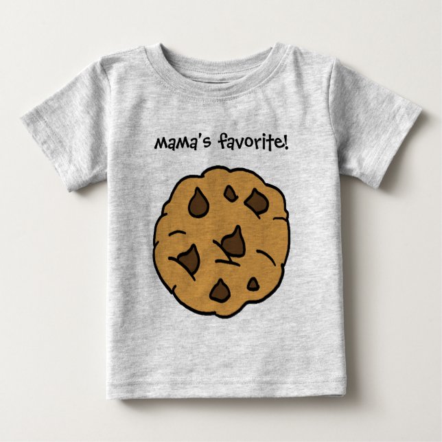 Camiseta Para Bebê Chip Cookie de Chocolate Cartoon, favorita da mamã (Frente)