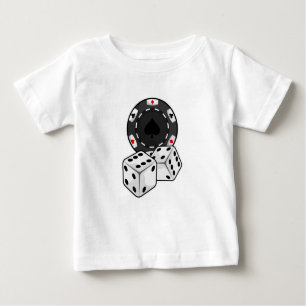 Camiseta Para Bebê Chip & Dice para Poker