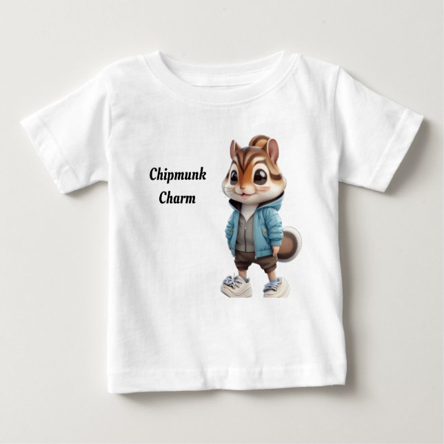 Camiseta Para Bebê Chipmunk Charm (Frente)