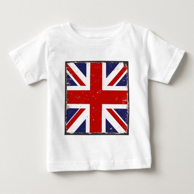 Camiseta Para Bebê Chique de Union Jack (Frente)
