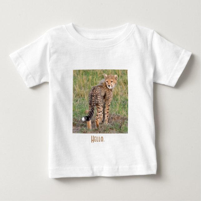 Camiseta Para Bebê Chita Cub Olhando Para Você. Baby T-Shirt (Frente)