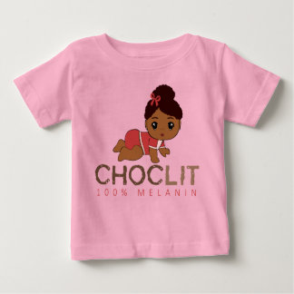 Camiseta Para Bebê Choclit: 100% Melanin Baby Girl