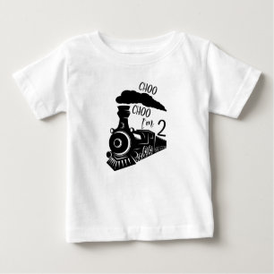 Camiseta Para Bebê Choo Choo Eu sou 2, segundo aniversário Toddler T-