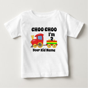 Camiseta Para Bebê Choo Choo Eu Tenho 2 Anos de Idade Trem Presente d