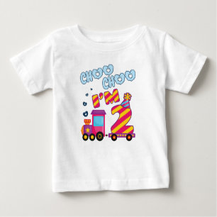 Camiseta Para Bebê Choo Choo I é 2 segundos aniversários Train