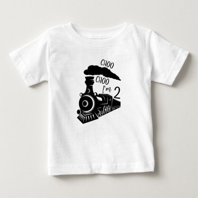 Camiseta Para Bebê Choo Choo, sou 2, segundo aniversário Toddler T-sh (Frente)