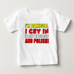 Camiseta Para Bebê Choro Bilingue Em Polonês