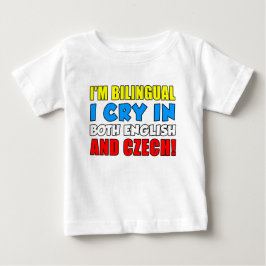 Camiseta Para Bebê Choro Bilíngue Em Tcheco