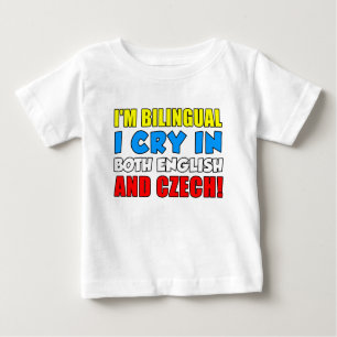 Camiseta Para Bebê Choro Bilíngue Em Tcheco