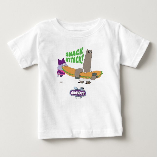 Camiseta Para Bebê Chowder e Shnitzel (Frente)