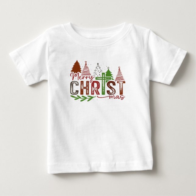 Camiseta Para Bebê Christ at the Center of Christmas (Frente)
