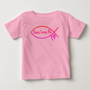 Camiseta Para Bebê Christian Jesus me ama