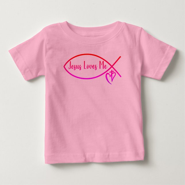 Camiseta Para Bebê Christian Jesus me ama (Frente)