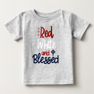 Camiseta Para Bebê Christian Patriotic abençoado 4 de julho T-Shirt