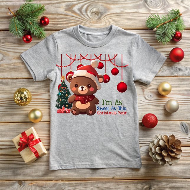 Camiseta Para Bebê Christmas Bear (Criador carregado)