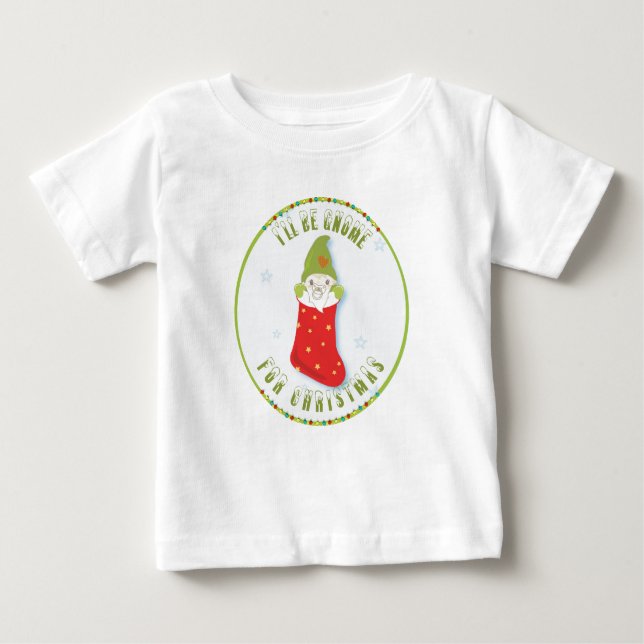 Camiseta Para Bebê Christmas Gnome in Stocking long-sleeve (Frente)