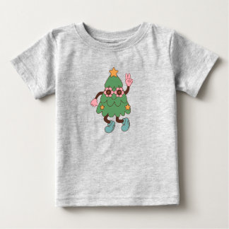 Camiseta Para Bebê Christmas Silly Tree