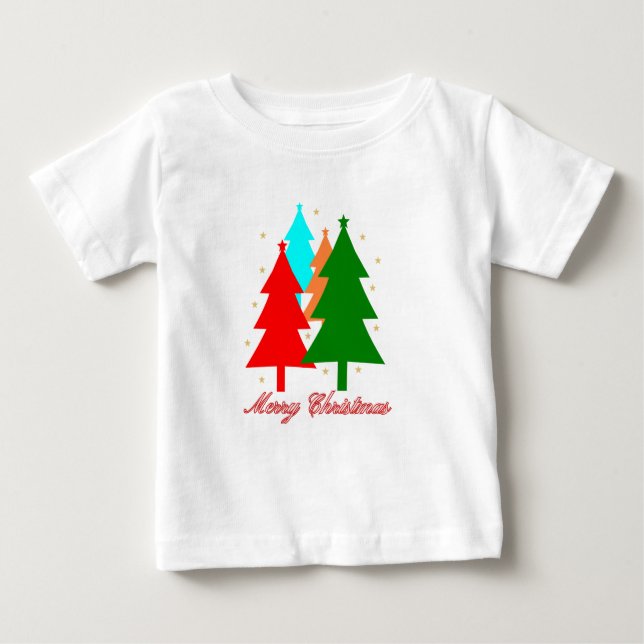 Camiseta Para Bebê Christmas theme baby shirt (Frente)