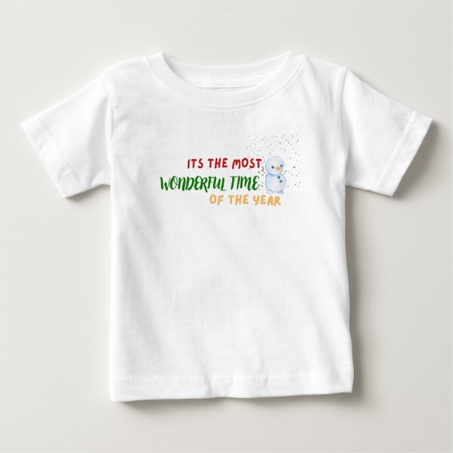 Camiseta Para Bebê christmas time design (Frente)