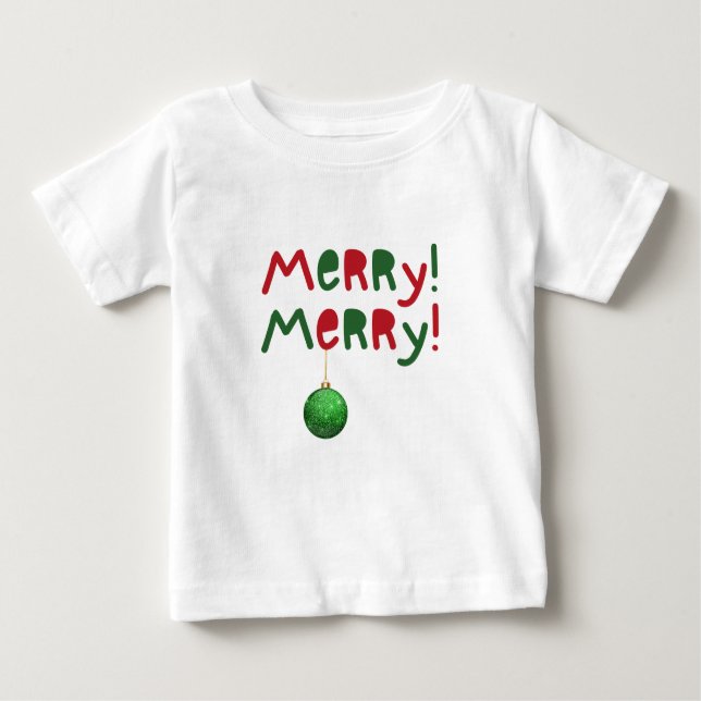 Camiseta Para Bebê Christmas Toddler Tee with Cute Saying  (Frente)