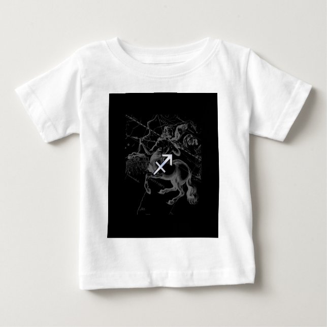 Camiseta Para Bebê Chrome Sagittarius Símbolo Zodiac Hevelius cerca d (Frente)