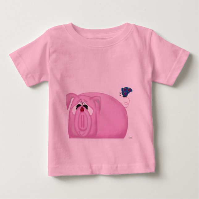 Camiseta Para Bebê Chumley De Leitão Bonito E Amigos Bonitos (Frente)