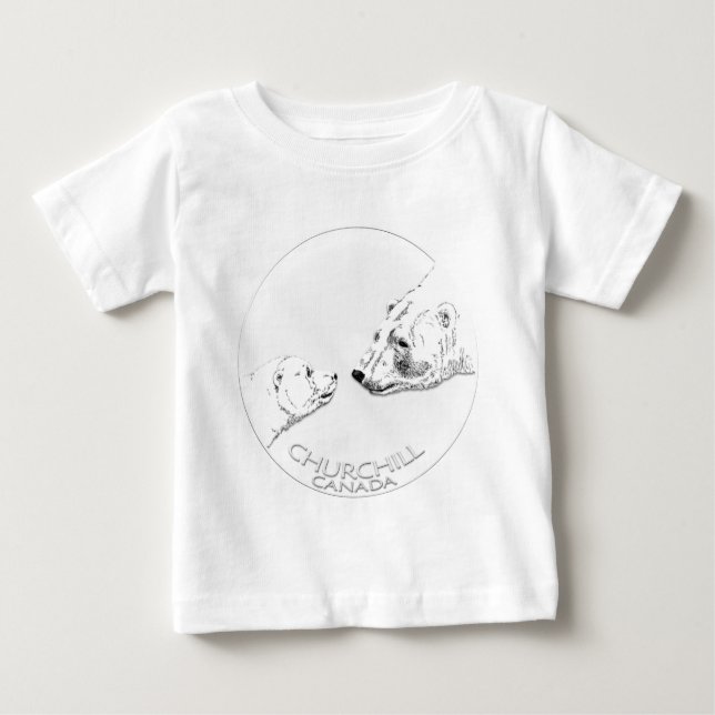 Camiseta Para Bebê Churchill Souvenir Polar Bear Baby T-Shirt (Frente)