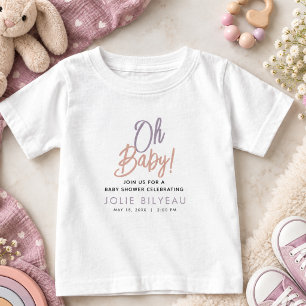 Camiseta Para Bebê Chuva de Bebê Boho Coração Minimalista Moderna