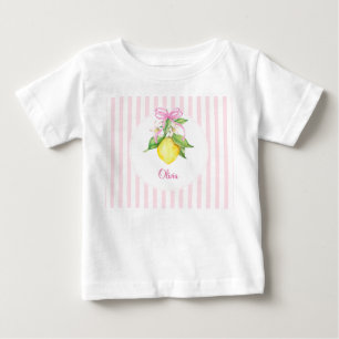 Camiseta Para Bebê Chuva de Bebê Coquette Limão Rosa
