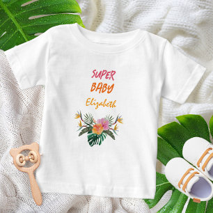 Camiseta Para Bebê CHUVA DE BEBÊ Papagaio Tropical em Aquarela Chuvad
