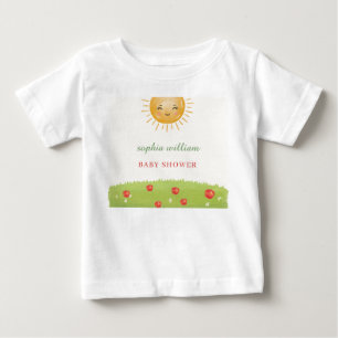 Camiseta Para Bebê Chuva de Bebê Pomar de Maçã em Aquarela