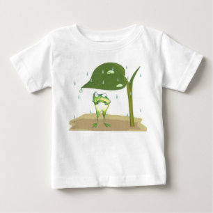 Camiseta Para Bebê chuva de sapo sobre T-Shirt