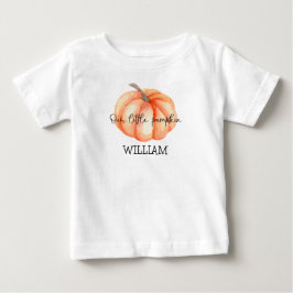 Camiseta Para Bebê Chuveiro de Bebê Aquarela de Abóbora Pequena Fofa