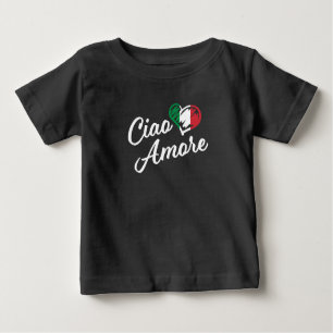 Camiseta Para Bebê Ciao Amore - Itália Hello Sweetheart em italiano