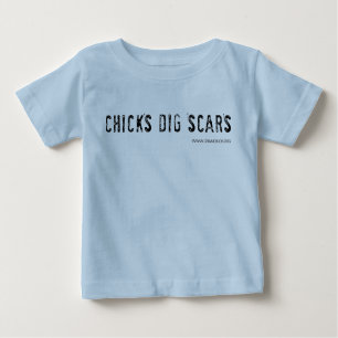 Camiseta Para Bebê Cicatrizes da escavação dos pintinhos!