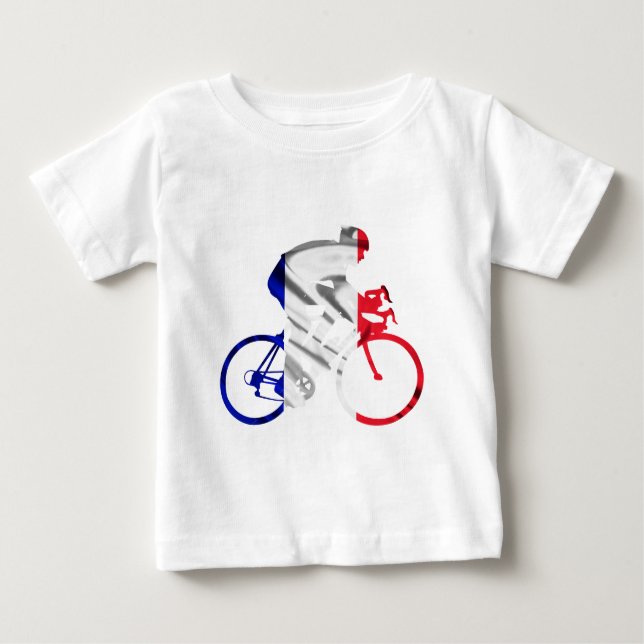 Camiseta Para Bebê Ciclista de Tour de France (Frente)