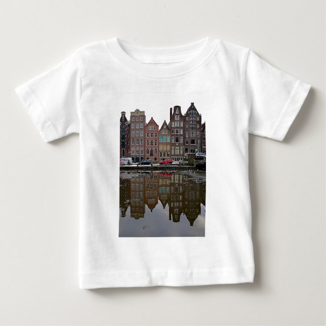 Camiseta Para Bebê Cidade de Amsterdão (Frente)